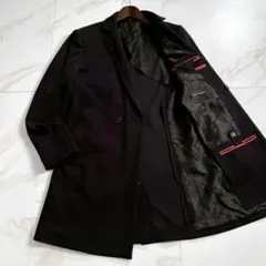 【美品】1piu1uguale3 チェスターコート ペイズリー柄 ダブル