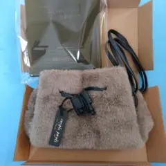 コンジェペイエアデュートリステスふんわりファーの２Way巾着バッグチャコール付録