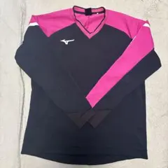 Mizuno 長袖 Vネック ウェア ブラック/ピンク Lサイズ