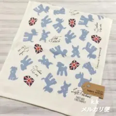フェイスタオル シュナウザー アニマル ブルー 北欧 ガーゼタオル 1枚 新品