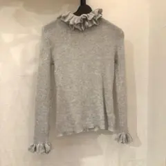 フリルハイネックニットトップス
