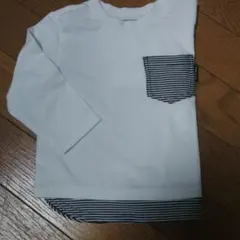 COMME CA ISM ストライプポケット Tシャツ 80