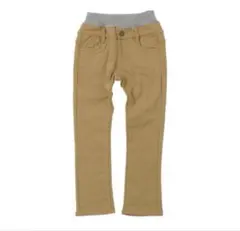 ベージュ スリムフィット パンツ (ウエストゴム付き)