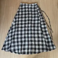 ノーリーズ　リネン　ロングスカート　チェック柄のサムネイル