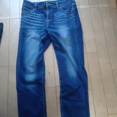 濃い青色 ストレートレッグデニム④