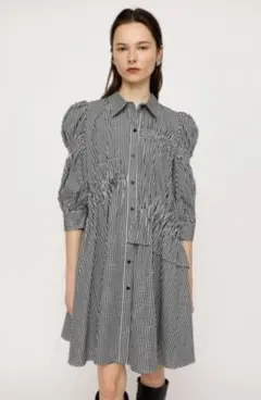 値下げ中[SLY] シャーリング フリル シャツワンピース ギンガムチェック
