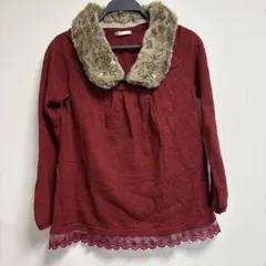 axes femme ファー付き薄手ニット