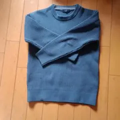 BACK NUMBER リブ編みセーター Sサイズ 青