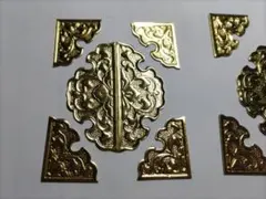 ★☆（18枚）【唐草真鍮金具】四隅用、扉、 仏具、神輿、山車、飾り真鍮金具