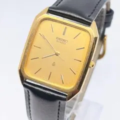 SEIKO ヴィンテージ ゴールド スクエア タンク 金文字盤 新品電池ベルト