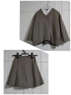 riziere ノーカラージャケット プリーツスカート セットアップ 120