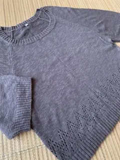 ★無印　スモーキーブラウン　ゆったりサマーニット