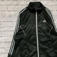 アディダス ナイロンジャケット　ロゴ刺繍　ブラックM 1222