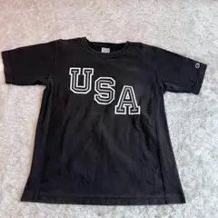チャンピオン　リバースウェーブ　USA　Tシャツ　ブラック　L