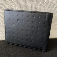 LEEGEONMAAN イゴンマン ブラックレザー 二つ折り財布 エンボス加工