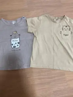 ベージュ　Tシャツ2枚セット　95・90
