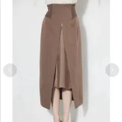 【美品】 rienda イージーH/W プリーツコンビジップ　ロングスカート　Sのサムネイル