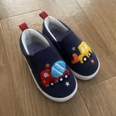 トラック刺繍 ネイビー スリッポン 40