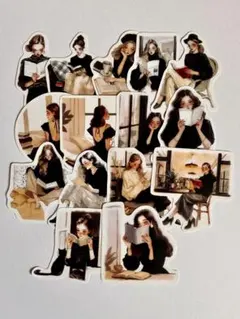 【A】コラージュ素材　紙ステッカー　人物ステッカー　女性　おすそ分け　15枚