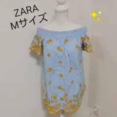 美品✨ ZARA ザラ シャツ ブラウス ストライプ 刺繍のサムネイル