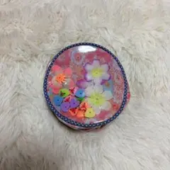 fefe 花柄 ラウンドポーチ 小物入れ ビーズ