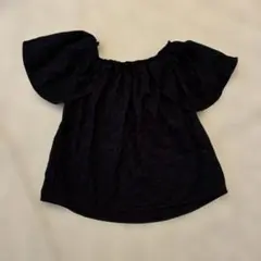 センスオブプレイス　刺繍レース　ブラウス　美品　ブラック 半袖 トップスのサムネイル