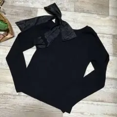 【美品】INGNI ワンショル　肩リボン　ニット　黒