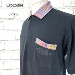 Crocodile ポロシャツ ブラック LL 胸ポケット【1020】のサムネイル