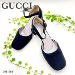 グッチ GUCCI パンプス アンクルストラップ ブラック