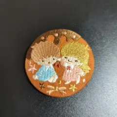 【匿名配送】リトルツインスターズ(キキララ)★刺繍缶バッジ