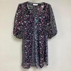 Fashion Village 花柄 シアー素材 ワンピース