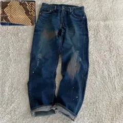 60s復刻/W32 visvim 赤耳セルビッジ パイソン ダメージ&リペア加工のサムネイル