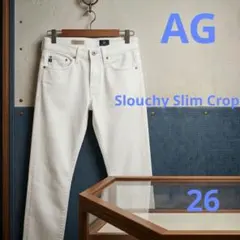 AG THE PIPER CROP 26 ホワイトデニム ストレッチ USA製のサムネイル