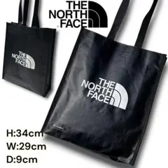 S 新品 ノースフェイス ロゴ トートバッグ ショッパー 黒 ホワイトレーベル