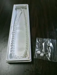 パール ネックレス イヤリング セット ホワイト