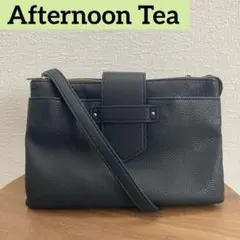 【Afternoon Tea】ショルダーバッグ　ブラック　レザー　大容量