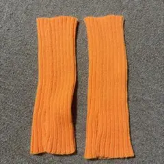 オレンジ ニット アームカバー