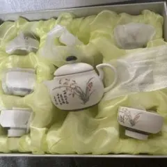 雪花経典 陶器製急須と湯飲みセット