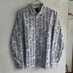 00S STUSSY 総柄 長袖 シャツ ホワイト Y2K ステューシーのサムネイル