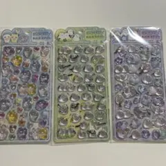ダイヤモンドポップシール　ぷっくりシール　シマエナガ　3枚セット