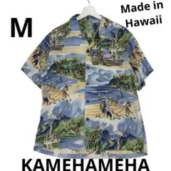 KAMEHAMEHA アロハシャツ 総柄 ハワイアンシャツ Mサイズのサムネイル