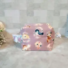 在庫整理　バンビ　小鳥　犬　うさぎ柄　花柄ボックスポーチ　コスメポーチ
