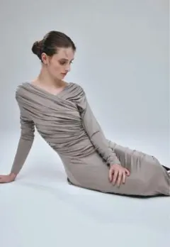 mediam ミディアム Gather Drape Tops grey - メルカリ