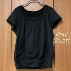 Paul Stuart 半袖Uネック黒カットソー M ブラック 三陽商会のサムネイル