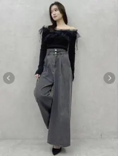 dazzlin ダズリン　新品　タグ付き　ブラック ワイドパンツ デニム