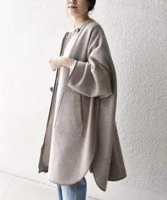 SHIPS ノーカラーコート