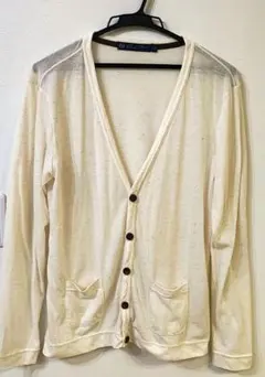 A11 Oval Dice オーバルダイス クリーム色 Vネック カーディガン