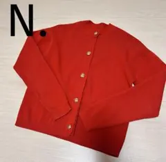 N. エヌ ナチュラルビューティーベーシック クラシックニットカーディガン　赤