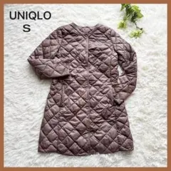 ユニクロウルトラライトダウンロングキルティンコート　ブラウン