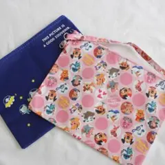 ポーチ　２点　☆青/宇宙柄　☆ピンク/雑誌付録　ディズニー110th記念